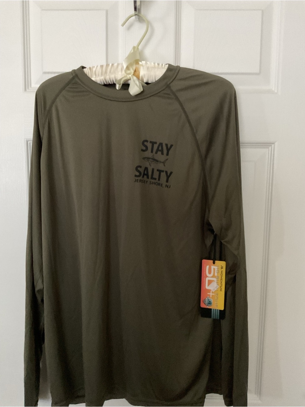 Stay Salty Long-Sleeve Performance Shirt - Olive Jersey Shore